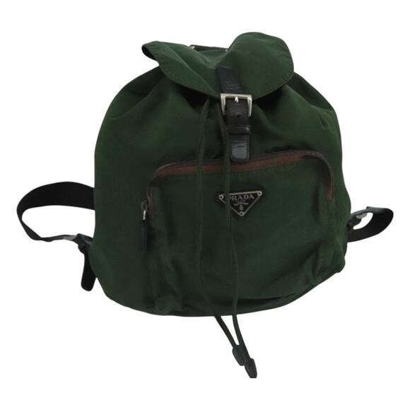 PRADA Backpack Nylon Khaki Silver - Picture 1 of 16